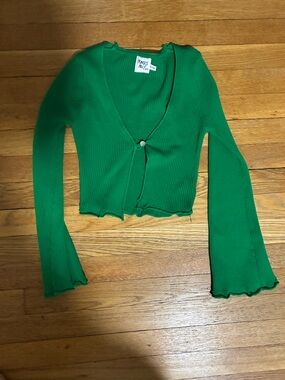 Princess Polly Emerald Ribbed Crop Top